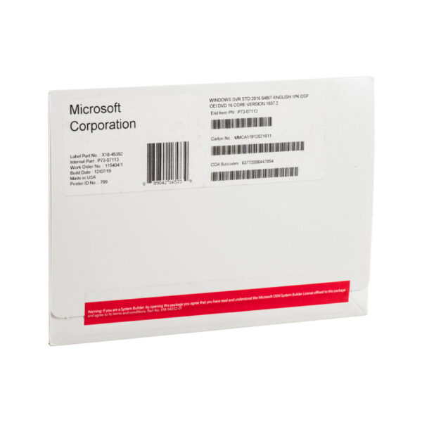 Licencia de Microsoft Windows Server 2016 x64 English 16-Core
