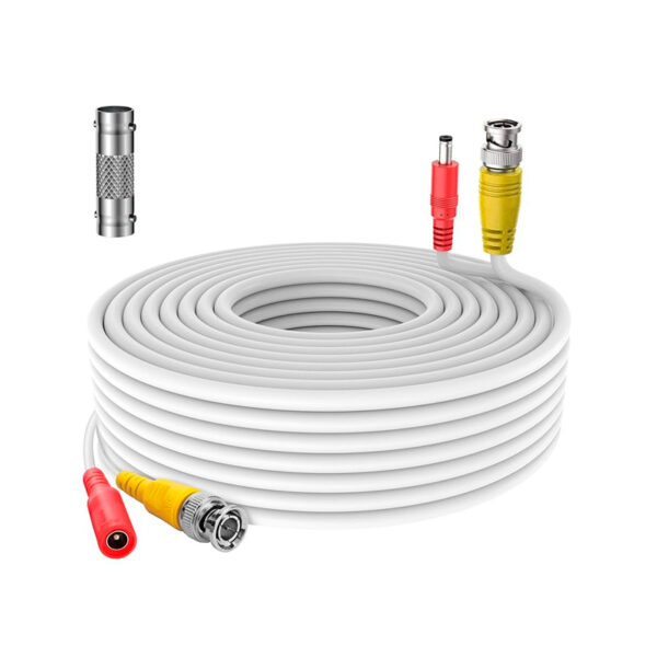 Patch Cord Conectores BNC+DC Blanco